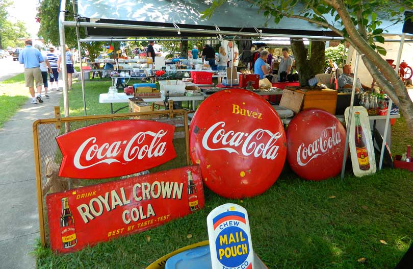 127 yard sale vintage Coke signs