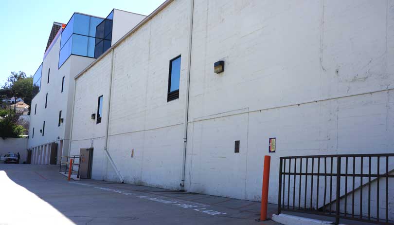 exterior of Public Storage building in the Silverlake area of Los Angeles
