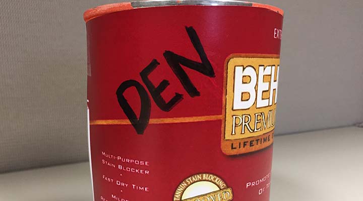 paint can labeled den