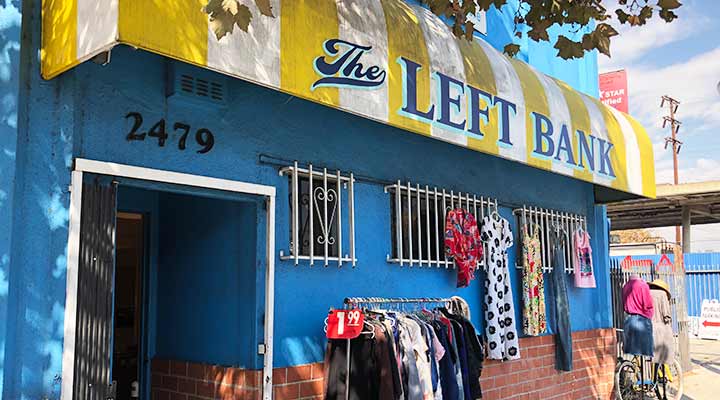 entrance of the left bank los angeles thrift store