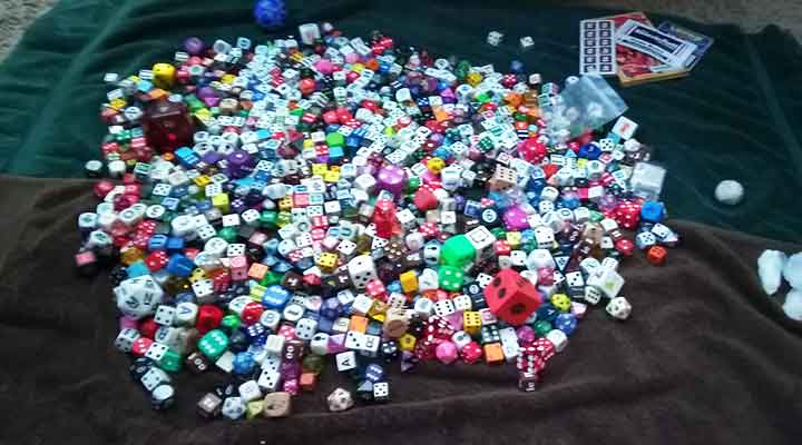 pile of dice collection