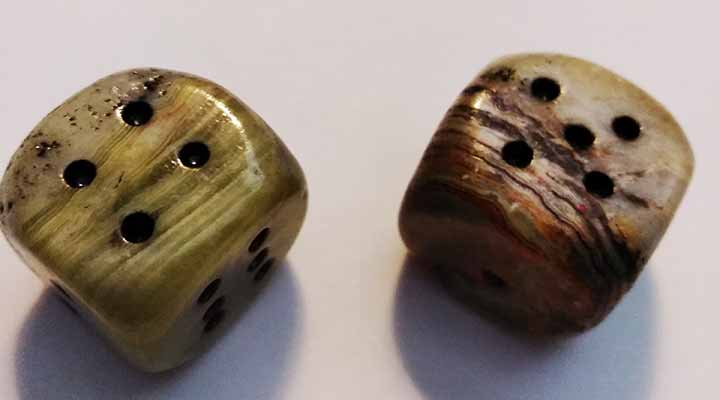 closeup of wooden dice