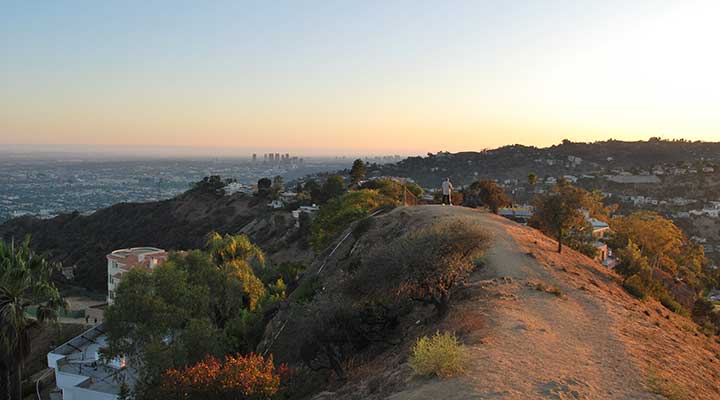view from runyon canyon trail