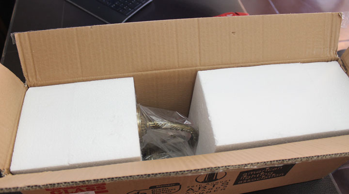 sconce lighting fixture packed in secure box for shipping