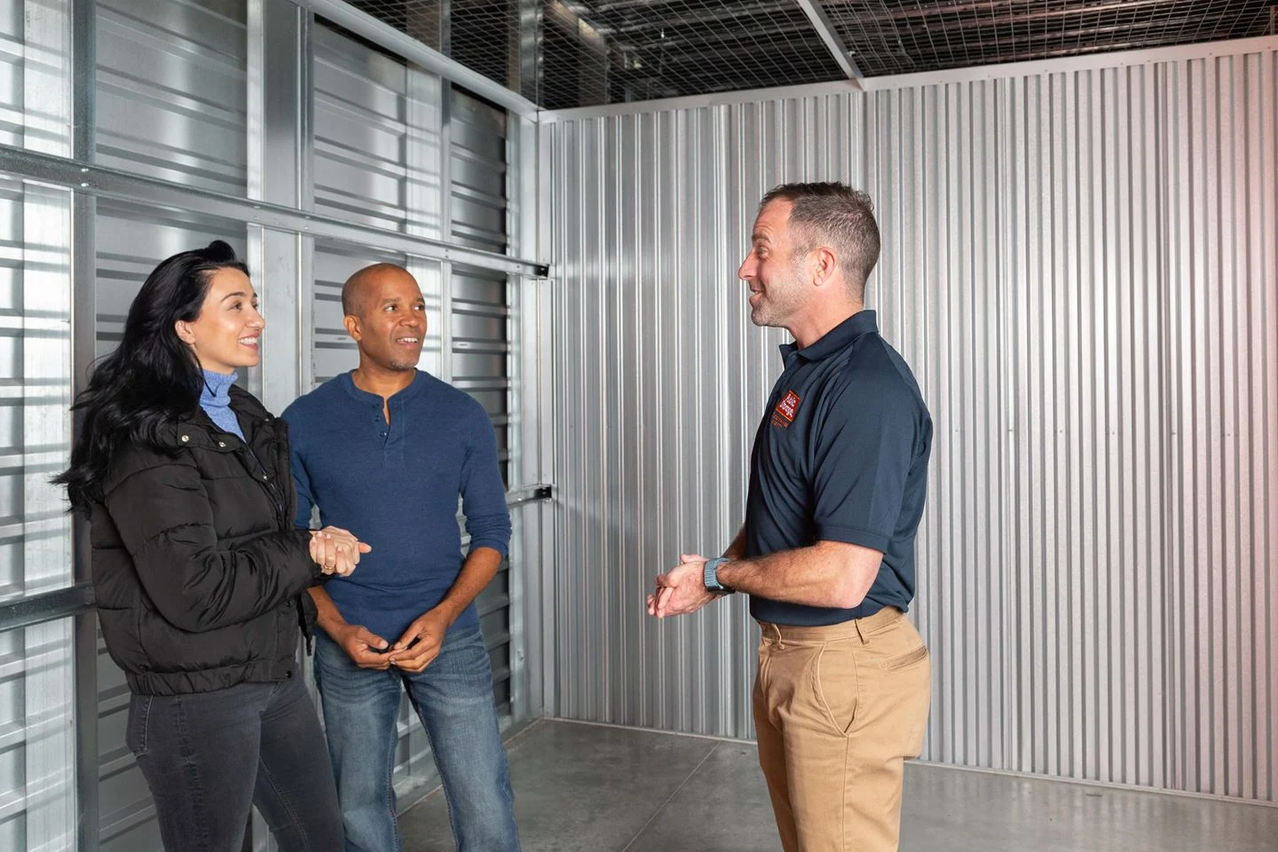 Public Storage associate visiting with customers