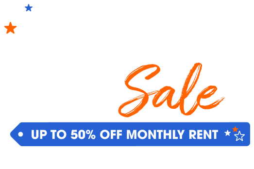 Memorial day sale , upto 50% off monthly rent