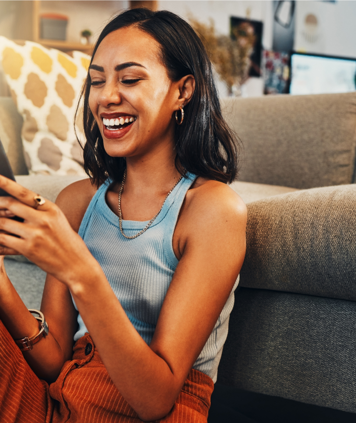 woman on device